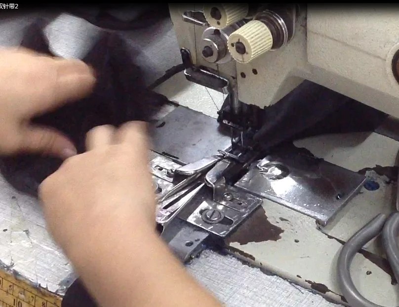 Twin needle folder for cap TL-02 attach to double needle sewing machine with double stitching