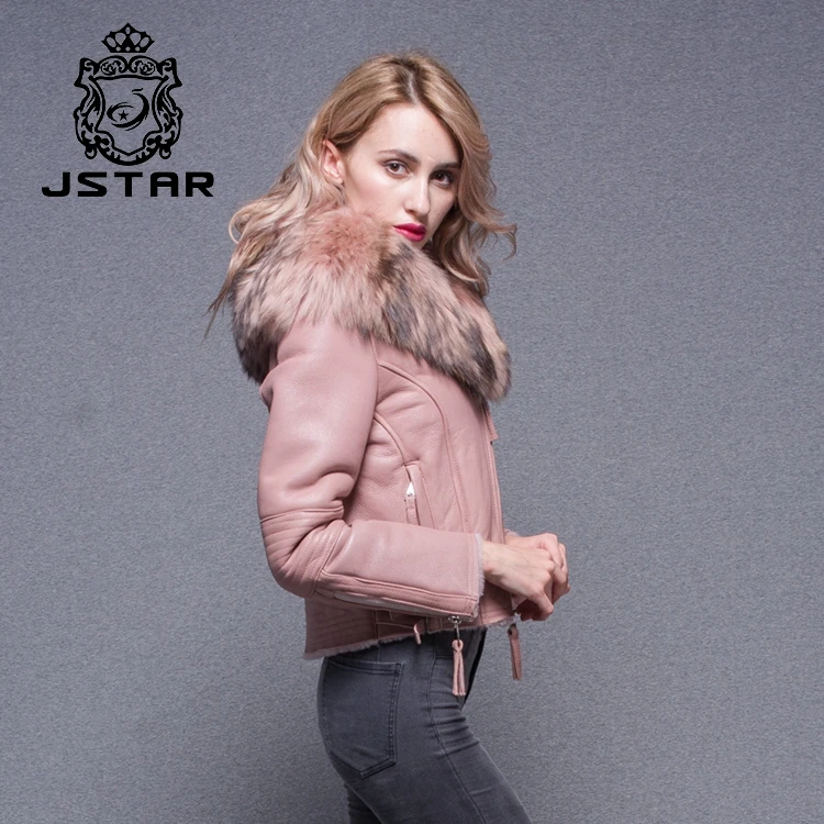 Manufacture Sheepskin Coat Women Lamb Leather Jacket Double Face Coat