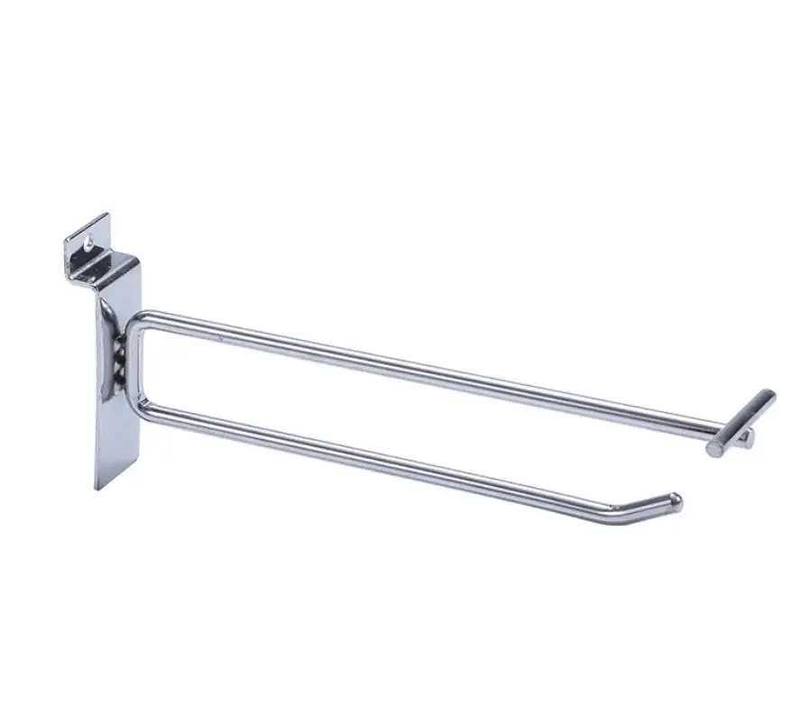 wholesale high quality metal chrome supermarket display peg board hook slat wall hook