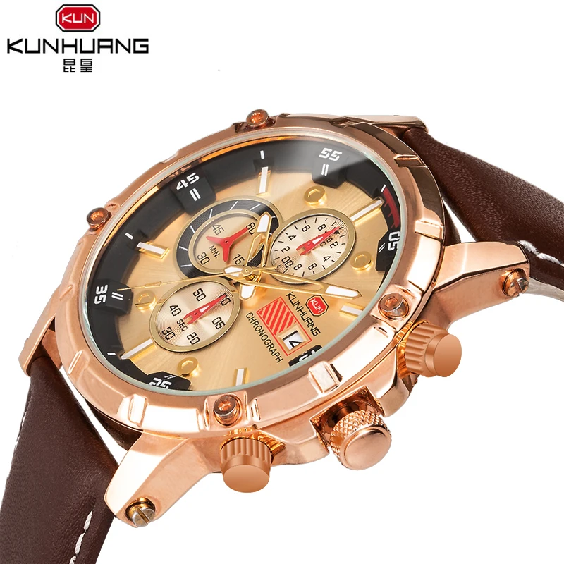 KUNHUANG новые часы подлинные модные спортивные многофункциональные часы популярные мужские водонепроницаемые оптом