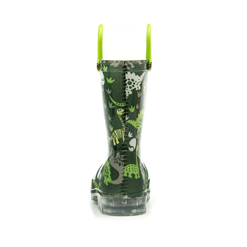 Wholesale OEM Light Up Kids Boys Rain Boots Printed Waterproof Eco-Friendly PVC Rain Boots Kids