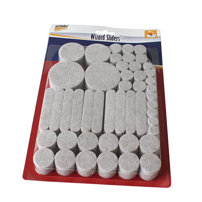 Customized variety size 3mm 5mm thick self adhesive furniture felt pads for hardwood protectors