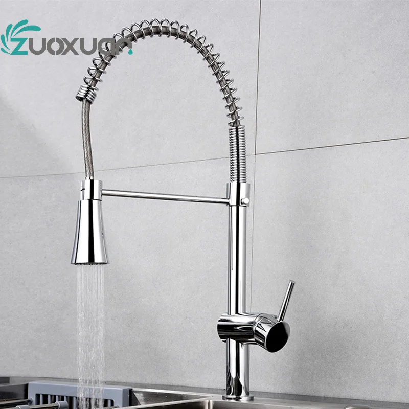 zuoxuan stainless steel double handle kitchen faucet/kran