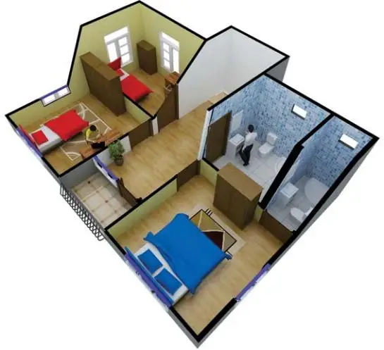 Филиппинское здание, легкая стальная конструкция, вилла с двумя рассказами