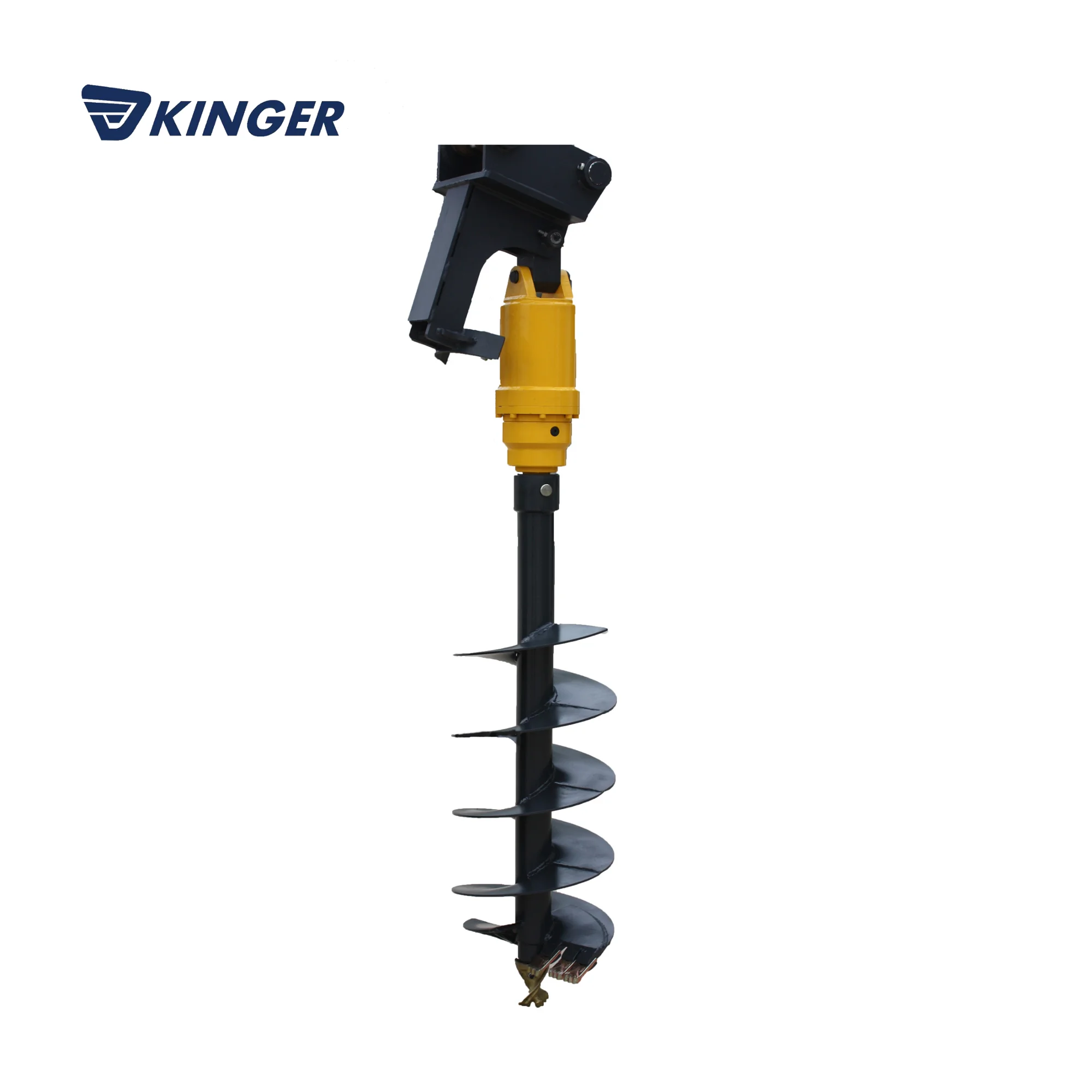 KINGER Spiral Auger Drill Machine Hydraulic Earth Drill for excavator
