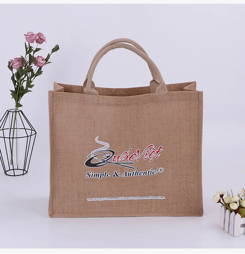 
Quality Waterproof Promotional Jute Bag Burlap Tote Bag Jute 