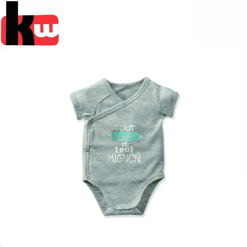 GOTS OEKO-TEX standard cotton infant baby overlap body summer romper