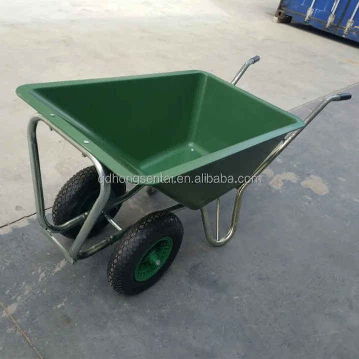 160-260 litre Twin Wheel Garden Lawn Marina Stable Green Color Polypropylene Plastic Smartcart Wheelbarrow With Horse Face