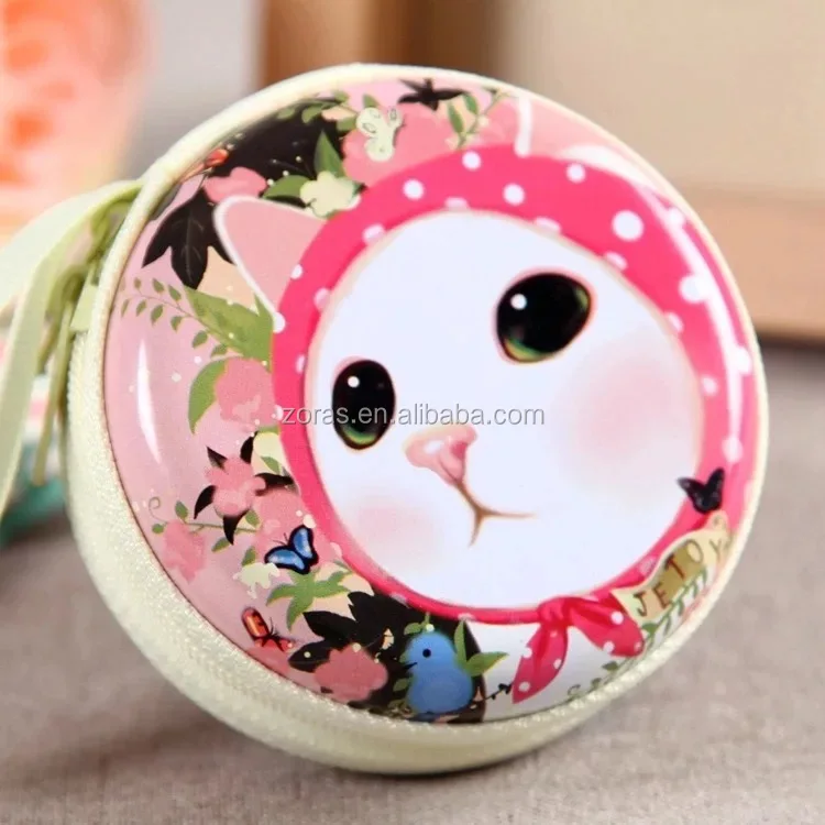 2019 new inventions Zipper Coin Metal Tin Purse for holding keys