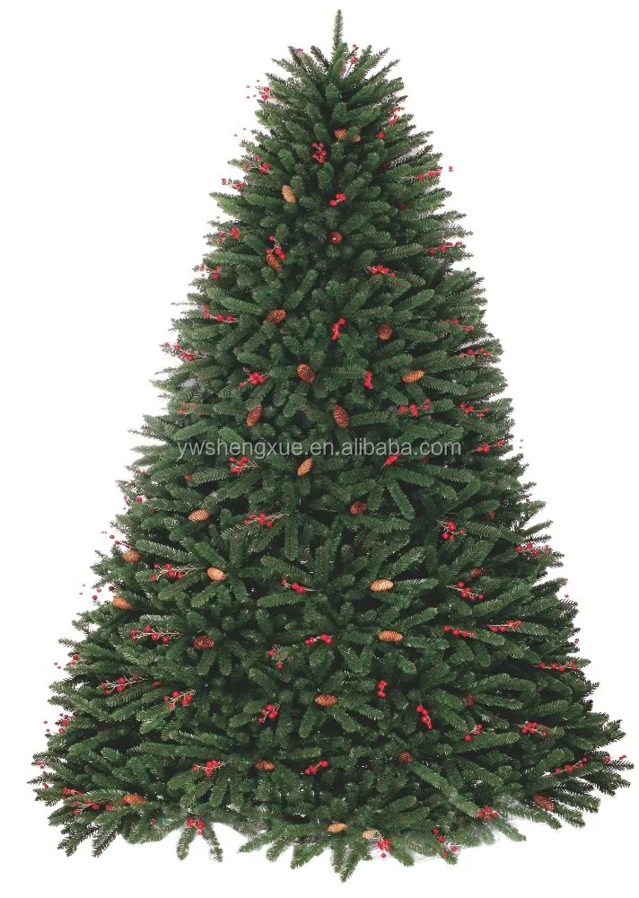 
High Quality Rich leaf 7ft Artificial Pine Cone Christmas fat Tree Decoration 