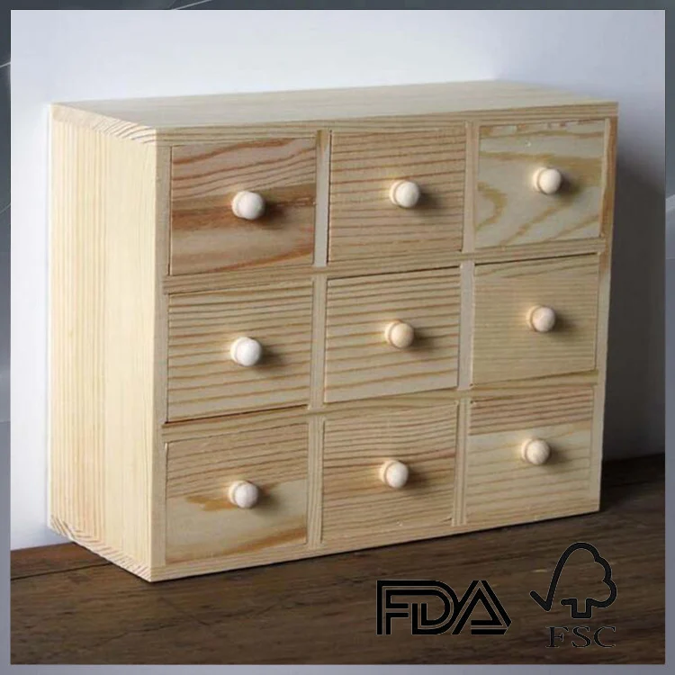 Маленький Настольный ящик из сосновой древесины, маленький функциональный ящик