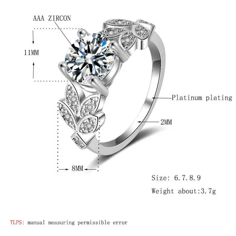 
OBE New arrival Factory direct sale free shipping engagement rhodium plated zircon stone wed ring 