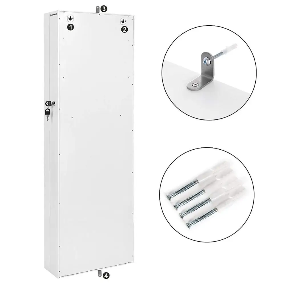 Горячая Распродажа, настенный деревянный шкаф из МДФ для украшений с зеркалом для спальни