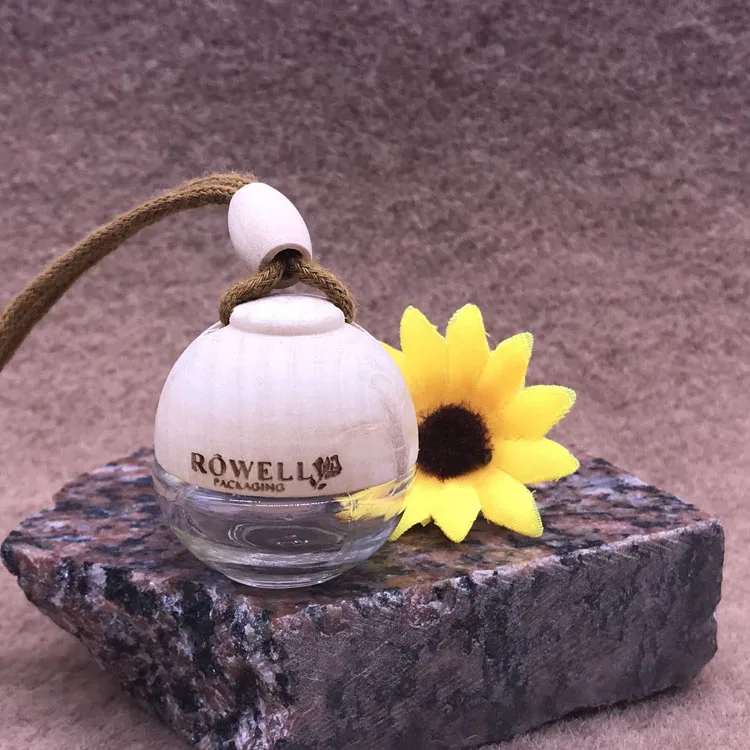  5 мл подвесной Круглый Мини-освежитель воздуха в форме шара распылитель парфюма стеклянная бутылка деревянной крышке