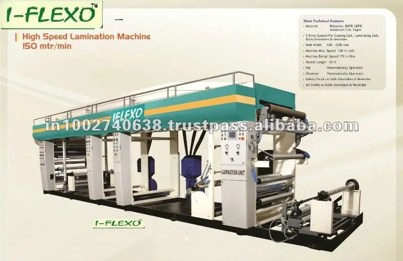 LAMINATION MACHINE FOR POLYESTER Solvent base Dry Lamination Machine Working Width 600mm Polyester LDPE BOPP