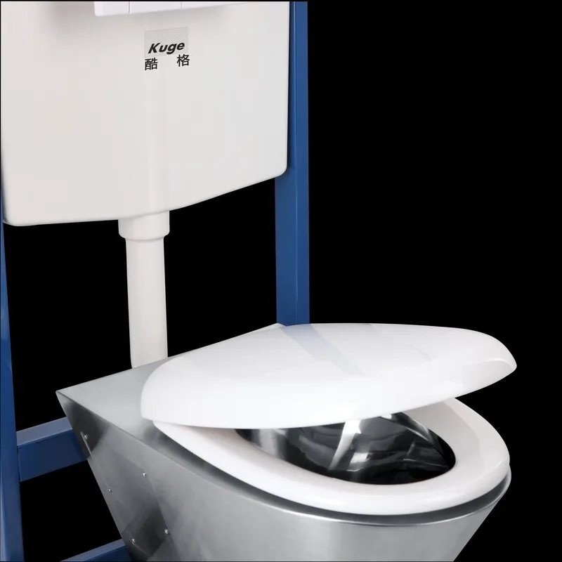 Commercial use Stainless steel toilet bowl supplier Wall mounted european water closet with concealed tank