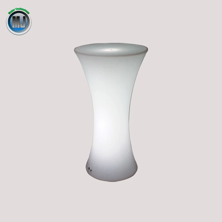 Factory low price lighted up plastic 16 color changing rechargeable LED low height round dining tables