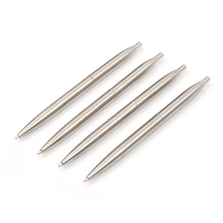 2 Year warranty slim design stainless steel ballpoint pen for business branding