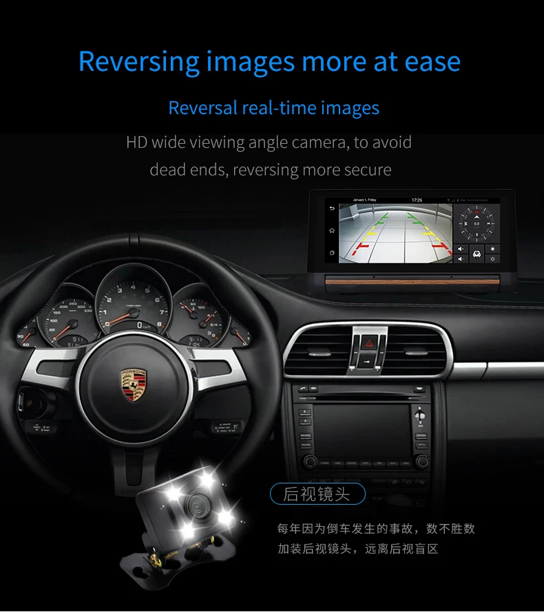 OEM Custom 7 Inch Rearview Mirror 3G Car DVR GPS Navigation Recorders