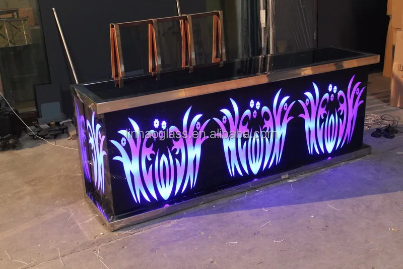 Color changing hotel long reception counter/desk