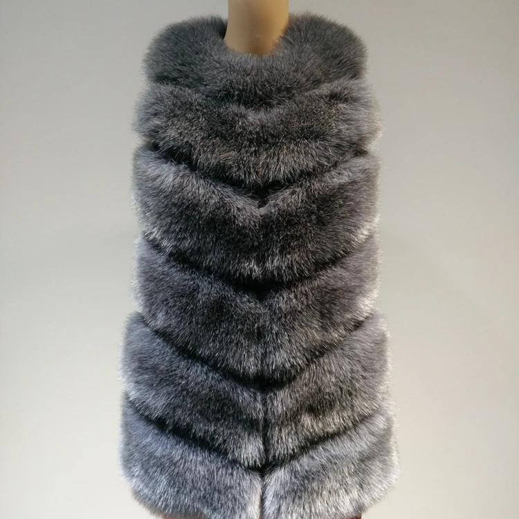 Fashion white black green faux fur vest for autumn winter