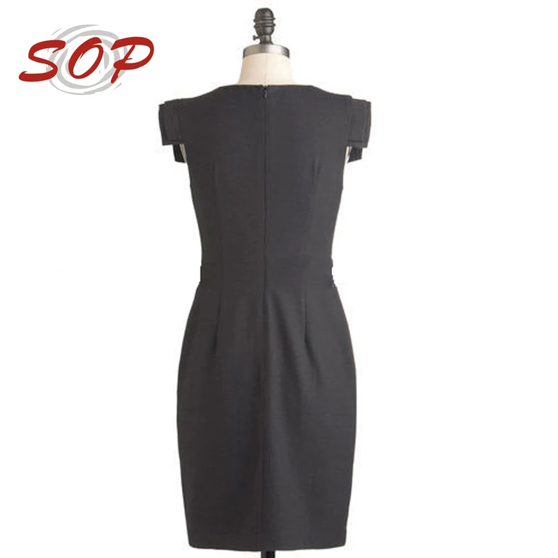 Professional career dress short sleeve summer women casual work dresses