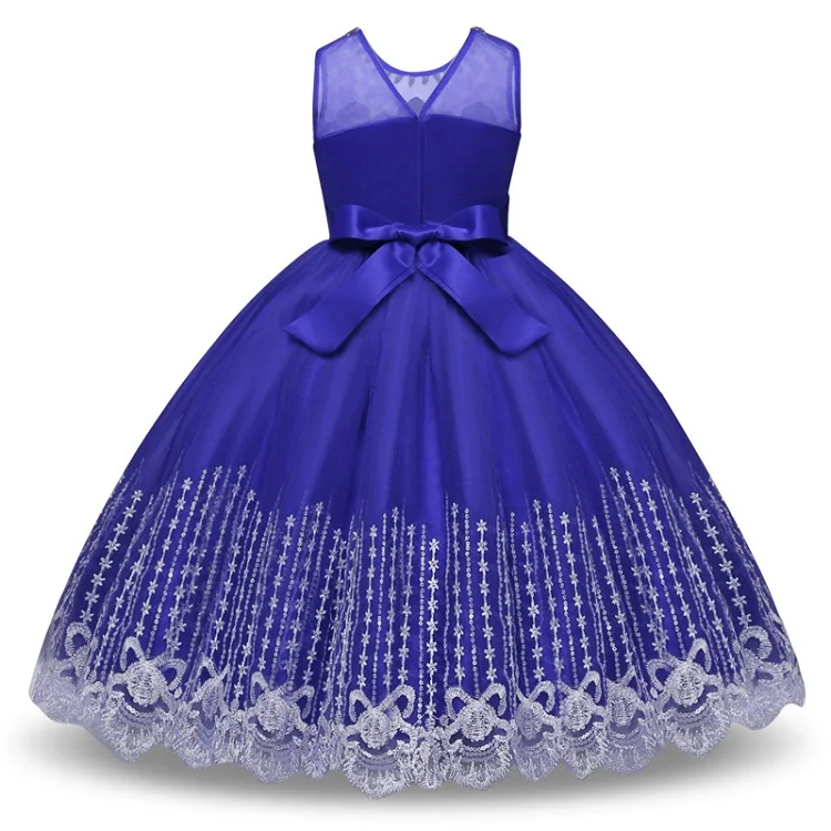 hot sale 2019 new style Wedding Party Evening Princess kids flower baby girl dress for girl 2-10 year