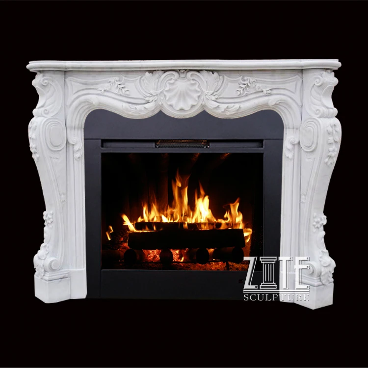 Home Decorative Popular rustic marble fireplace mantels