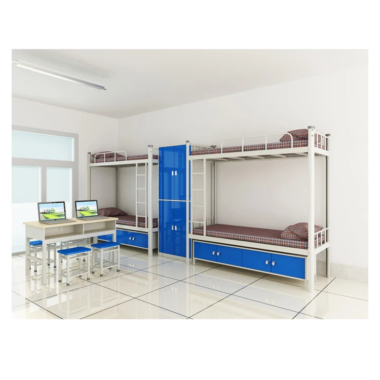 Adult Bunk Bed for Hostels Steel Metal School Student four person  Bunk Bed