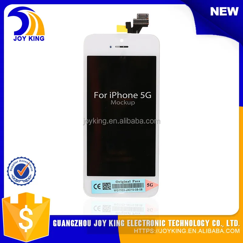 Для Iphone 5 Сенсорный ЖК-Экран Digitizer с Рамкой + Гибкий Кабель + Домашняя Кнопка Белый