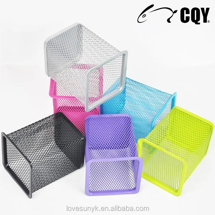 wholesaler factory supplier office customized stationery metal mesh desktop pencil cup square pen stand pen holder