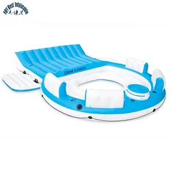 2019 HIGH Quality  6 person cheap rubber person air inflatable towable fishing boat kayak with cooler with canoy SALE COMMERCIAL