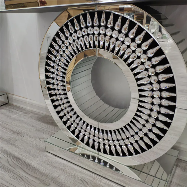 Роскошная мебель, зеркальный стол с блестящими бриллиантами