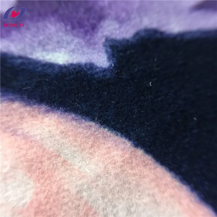 
 Заводская поставка, основовязаная замшевая бархатная ткань с принтом для одежды  