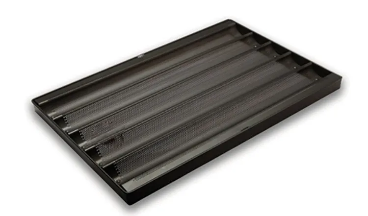 
5 Rows perforated french baguette loaf bread baking tray 