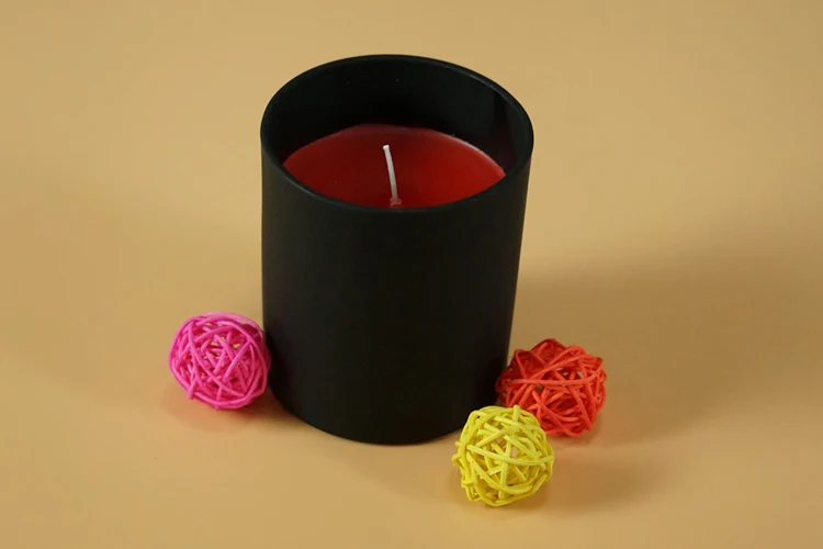  Высокоароматизированная 100% соевый воск натуральная свеча черная стеклянная банка контейнер свечи с крышкой покупка онлайн-подарка стойкий аромат