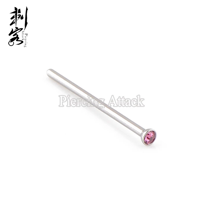 Stainless Steel Gem Fishtail Nose Pin U Bend Nose Pin