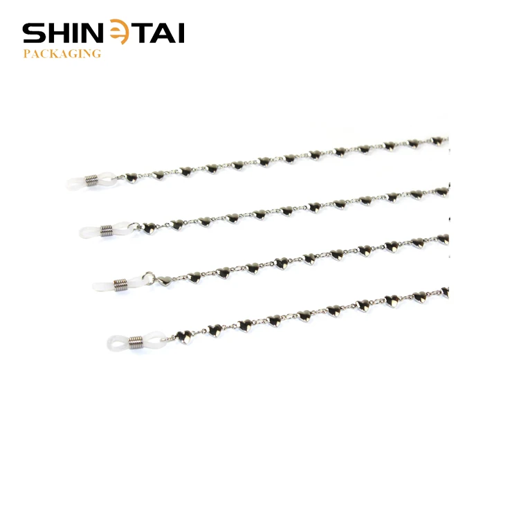SHINETAI hot sale Silver Beaded Strap Rope Stainless Steel Metal Eyewear Accessory Cord Holder Sun Glasses Chain