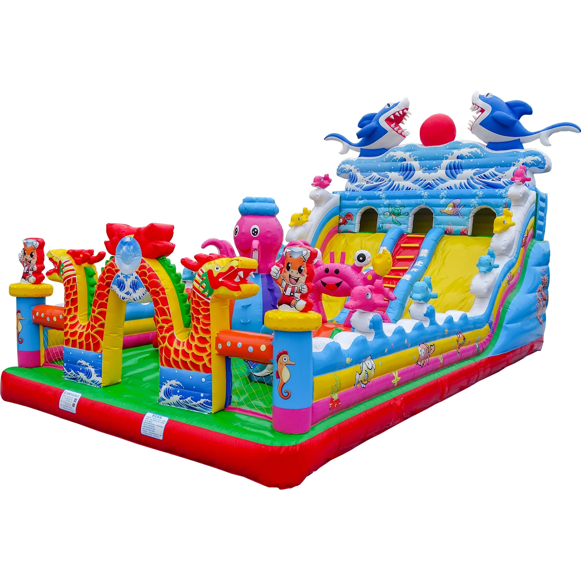 Hot Cartoon Shark Dragon Inflatable Bouncer Trampoline Jumping Castle