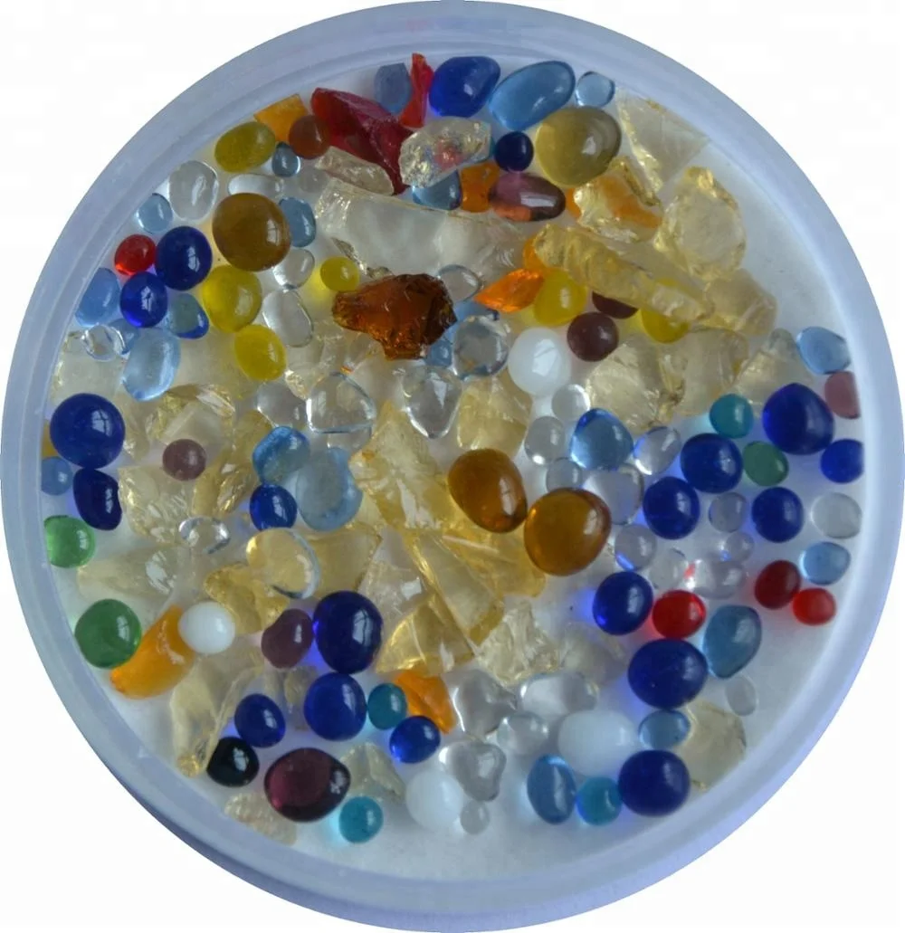 Glossy Multi Colors Decorative Glass Beads stone Glass Pebbles For Pool pebble mosaic Interior Decor
