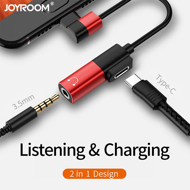 
Joyroom usb type c to type c charging port and 3.5mm Jack aux adapter splitter cable 