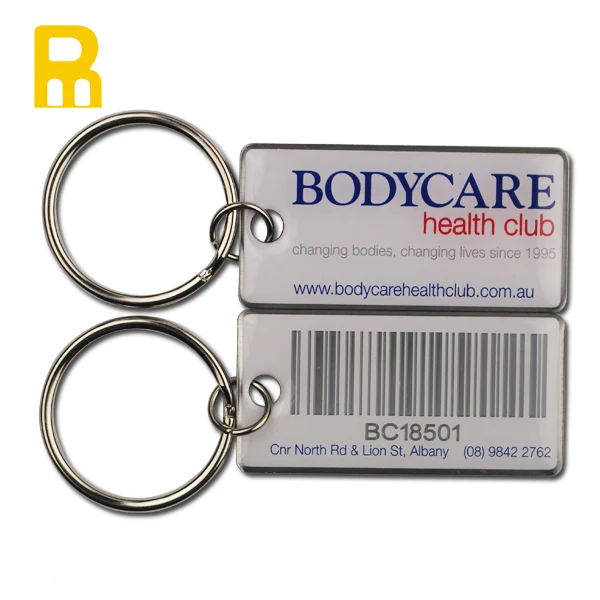 Hot sale barcode key tags / key fobs / keychains as VIP Card in Club GYM Member ID tag QR code serial number tag