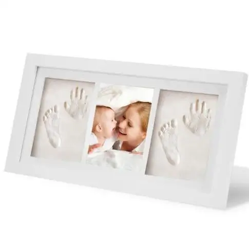 Wholesale hot picture frame baby hand footprint baby hand print solid wood frame
