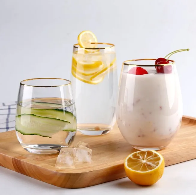 Бесступенчатая золотая линия чашка для чая с золотой оправой стакан питья