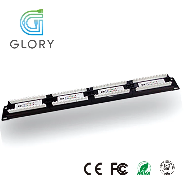  Оптовая продажа 1U RJ45 Cat6 24-портовая патч-панель для сетевой