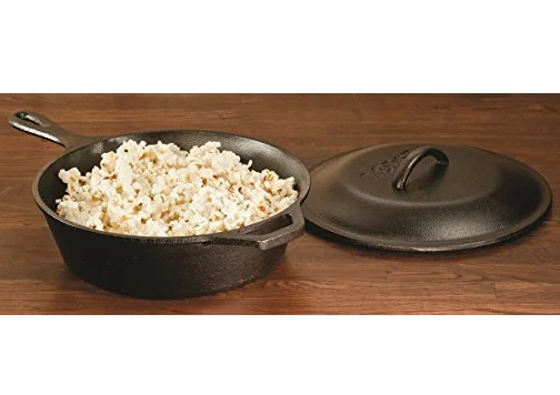 Cast Iron Covered Chicken Fryer, Pre-Seasoned, 3-Quart, Black