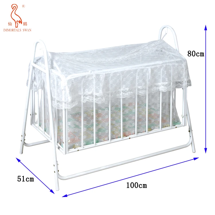 854A Baby Furniture Polyester Fabric Modern Material Modern Style  Crib Type Baby Cradle Crib Bed