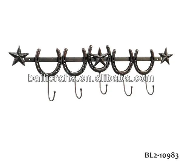 Good quality sell well decorative star horseshoe coat rack wall hangers