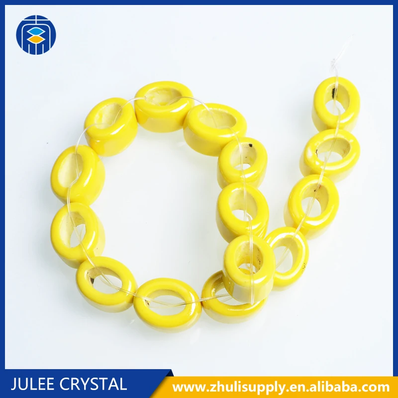 
Wholesale Oval Large Hole Glazed Porcelain Beads 