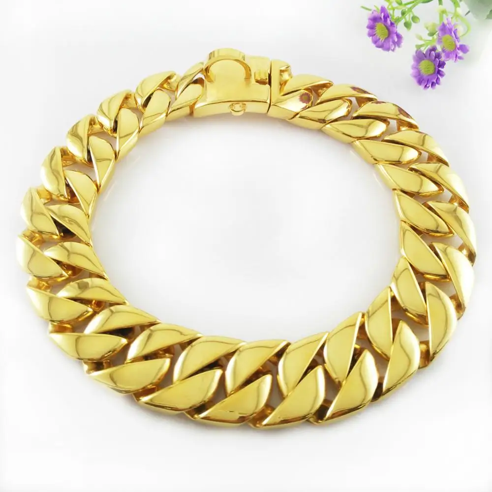 18K Золотой Ошейник Поводок хулиган головы собаки поводок цепочка защитный чехол для телефона в Кубинском стиле роскошный ошейник и поводок